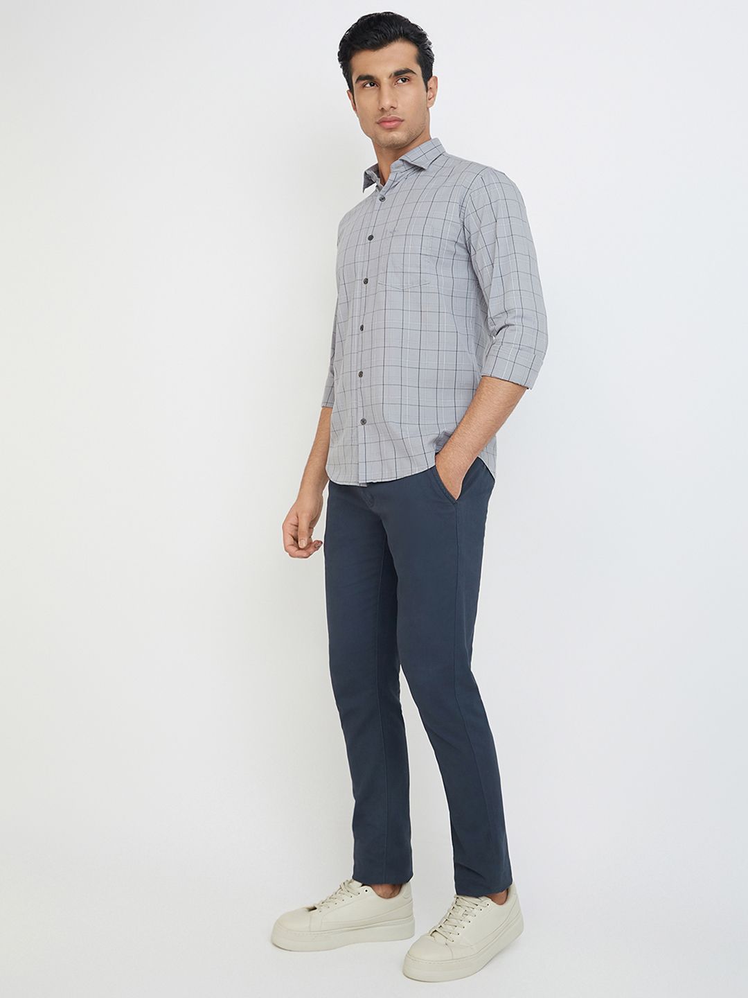 Park Avenue Slim Fit Checked Pure Cotton Casual Shirt