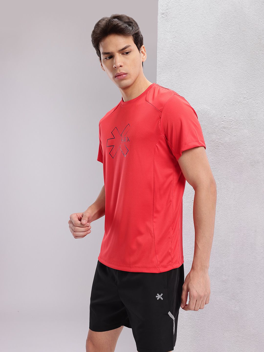 HRX by Hrithik Roshan Men Brand Logo Printed Rapid-Dry Training T-shirt