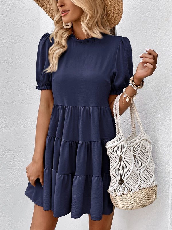 DressBerry Puff Sleeve A-Line Dress