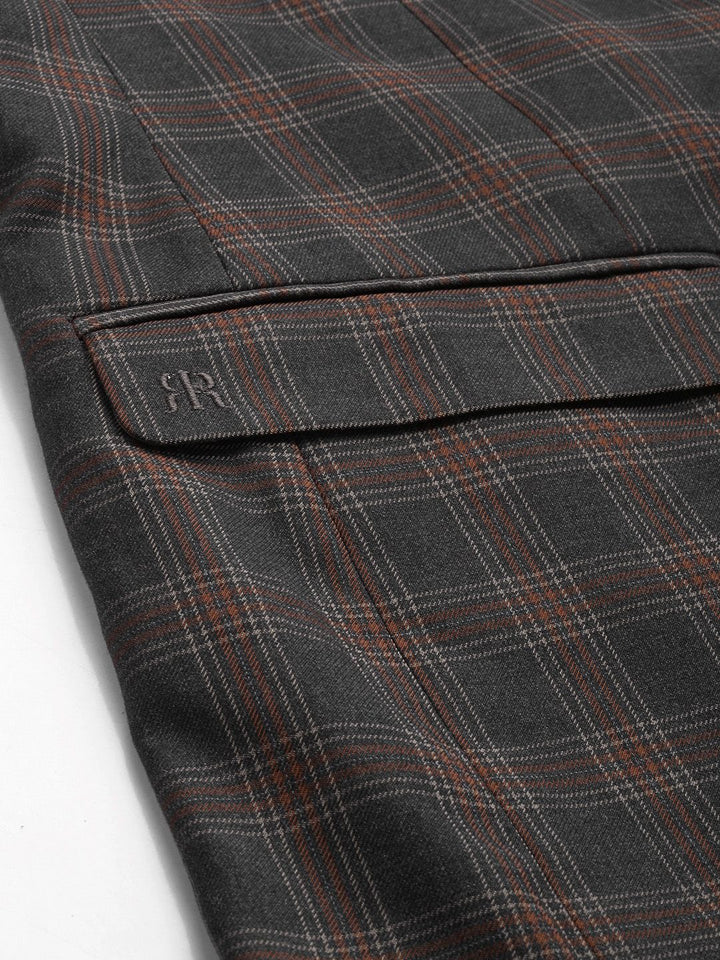 Raymond Checked Contemporary Fit Single-Breasted Formal Blazer