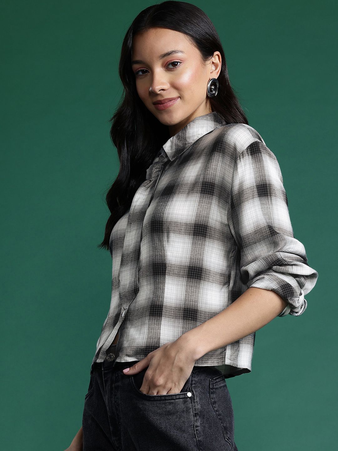 DressBerry Checked Casual Shirt with Tie