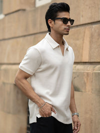Powerlook Men Solid Polo Collar Short Sleeves T-shirt