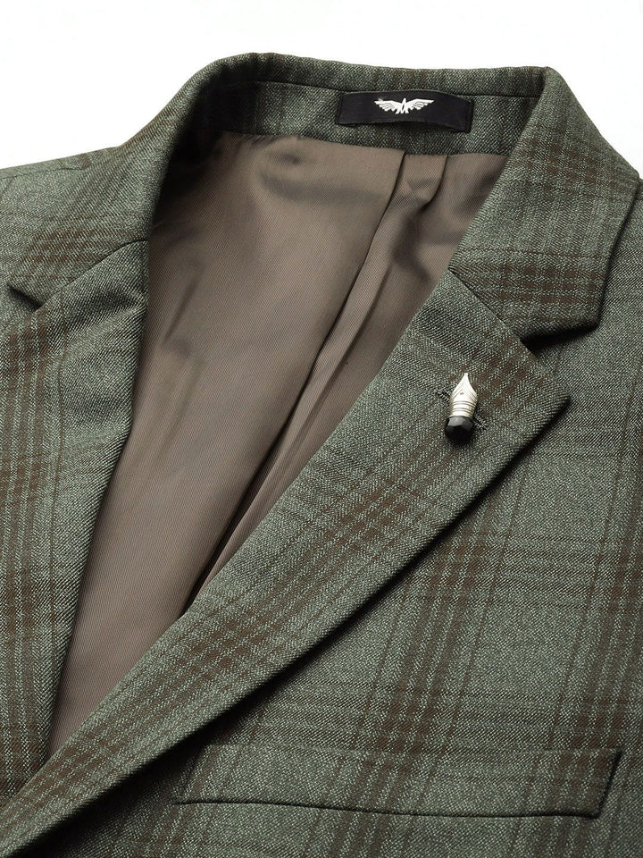 Park Avenue Checked Single Breasted Super Slim Fit 3 Piece Formal Suits