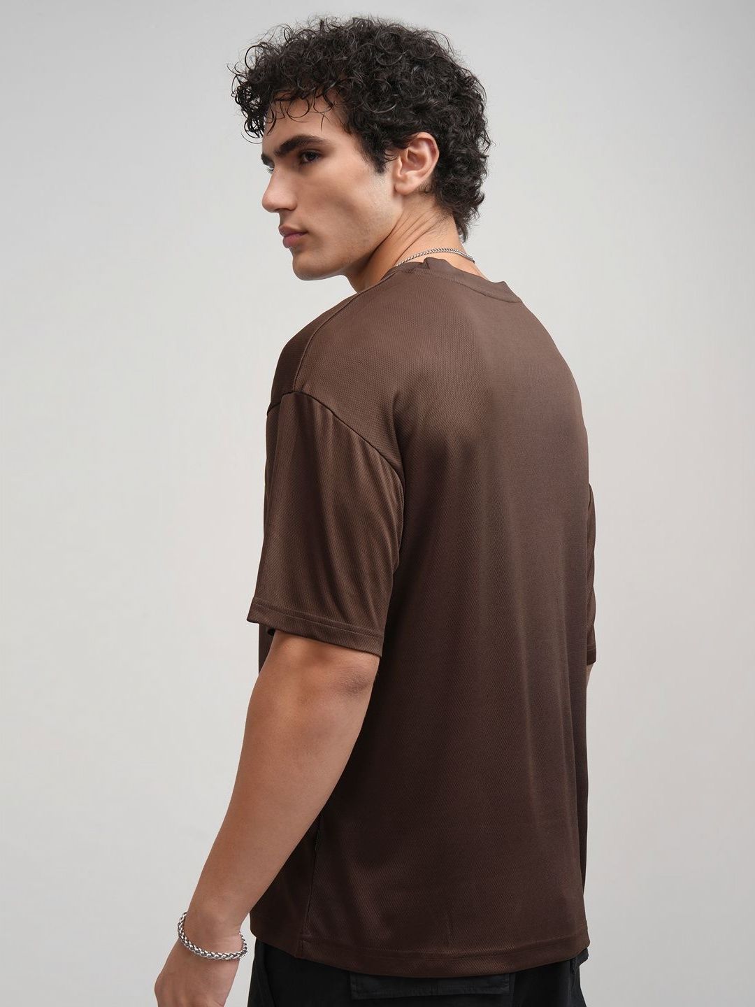 HIGHLANDER Men Printed Round Neck Drop-Shoulder Oversized T-Shirt