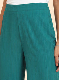 W Women Striped High-Rise Straight Fit Parallel Trouser