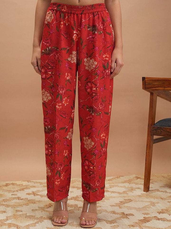 Vishudh Printed Round Neck Kaftan With Pants Co-Ords