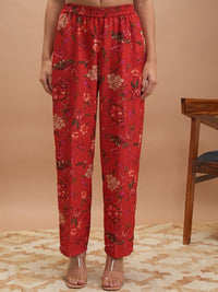 Vishudh Printed Round Neck Kaftan With Pants Co-Ords