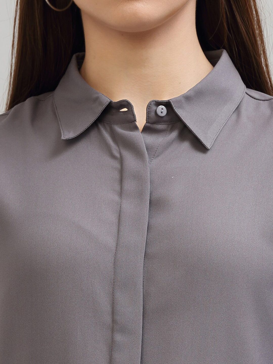 Style Quotient Women Grey Formal Shirt
