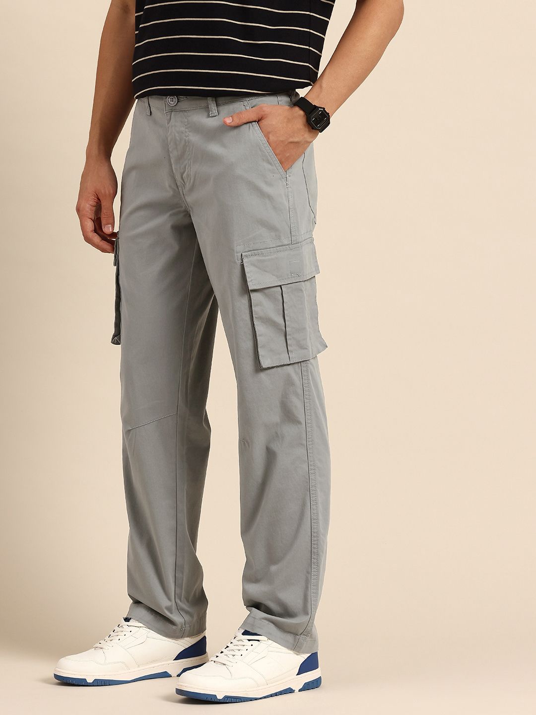 Being Human Men Slim Fit Cargos Trousers