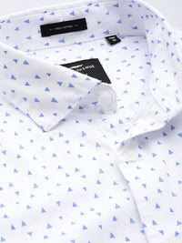 Park Avenue Slim Fit Opaque Geometric Printed Pure Cotton Casual Shirt
