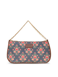 ZOUK Floral Printed Structured Baguette Bag Handbags