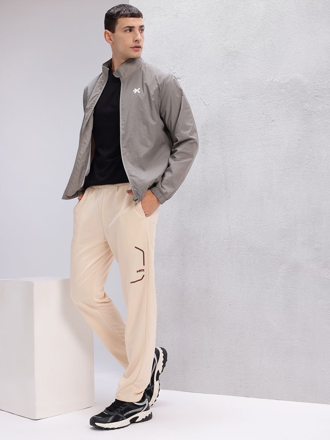 HRX by Hrithik Roshan Men Brand Logo Detail Regular Fit Lifestyle Track Pants