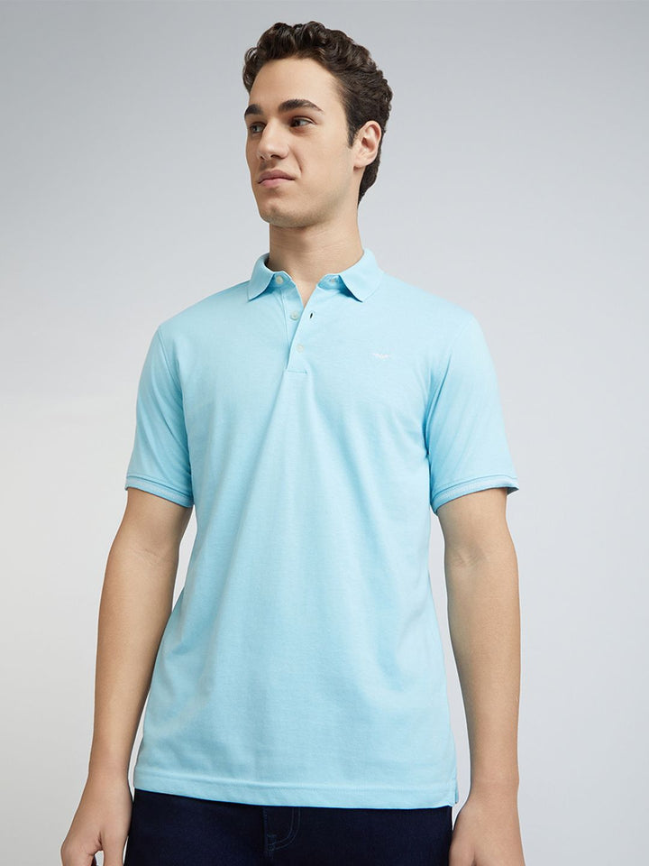Park Avenue Men Solid Polo Collar Slim Fit T-shirt