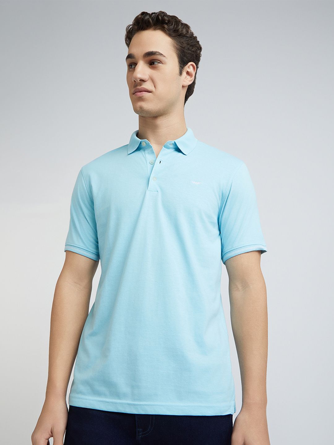 Park Avenue Men Solid Polo Collar Slim Fit T-shirt
