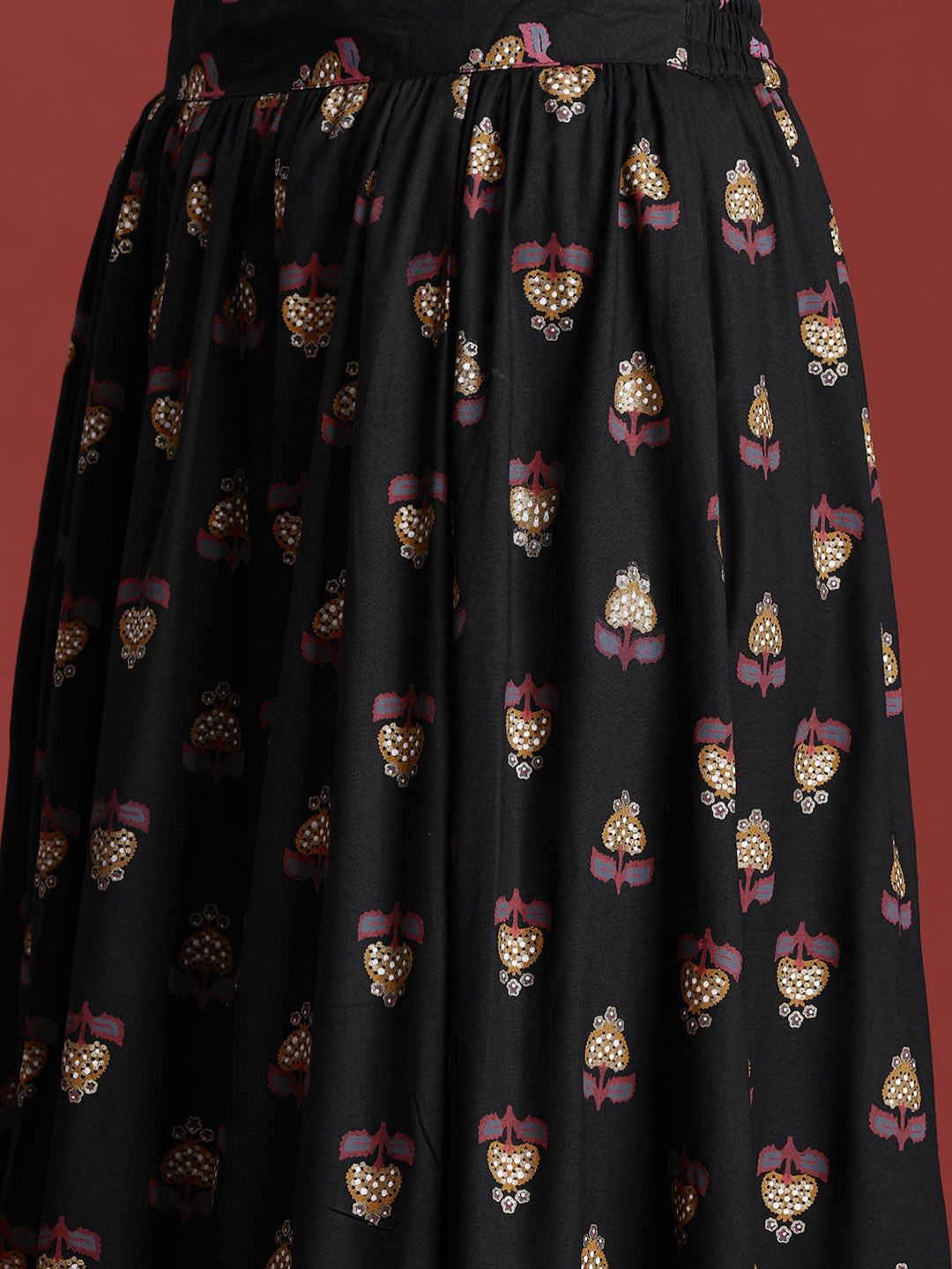 Anouk Printed Ready to Wear Lehenga & Smocked Blouse With Dupatta