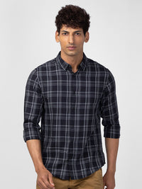 SPYKAR Men Classic Slim Fit Tartan Checked Pure Cotton Casual Shirt