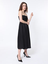 RAREISM Strapless Sleeveless Smocked Detail Fit & Flare Tube Dress