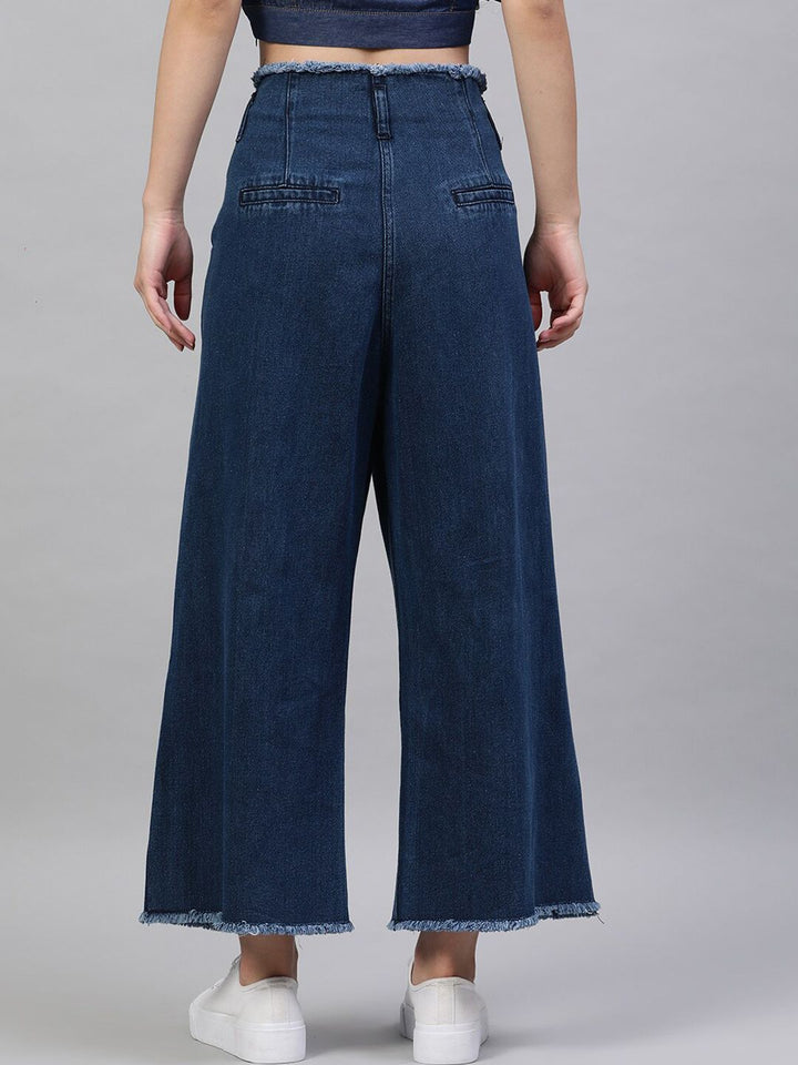 STREET 9 Women Blue Flared Faded Parallel Trousers