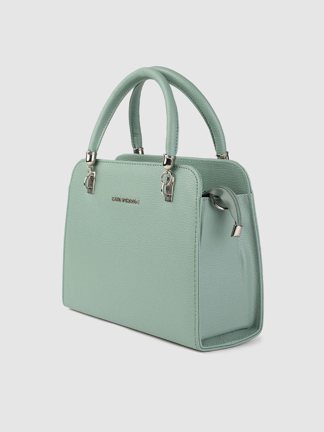 Lino Perros Sea Green Solid Structured Handheld Bag