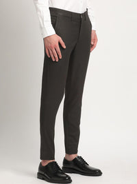 THE BEAR HOUSE Men Solid Tapered Fit Mid-Rise Formal Trousers