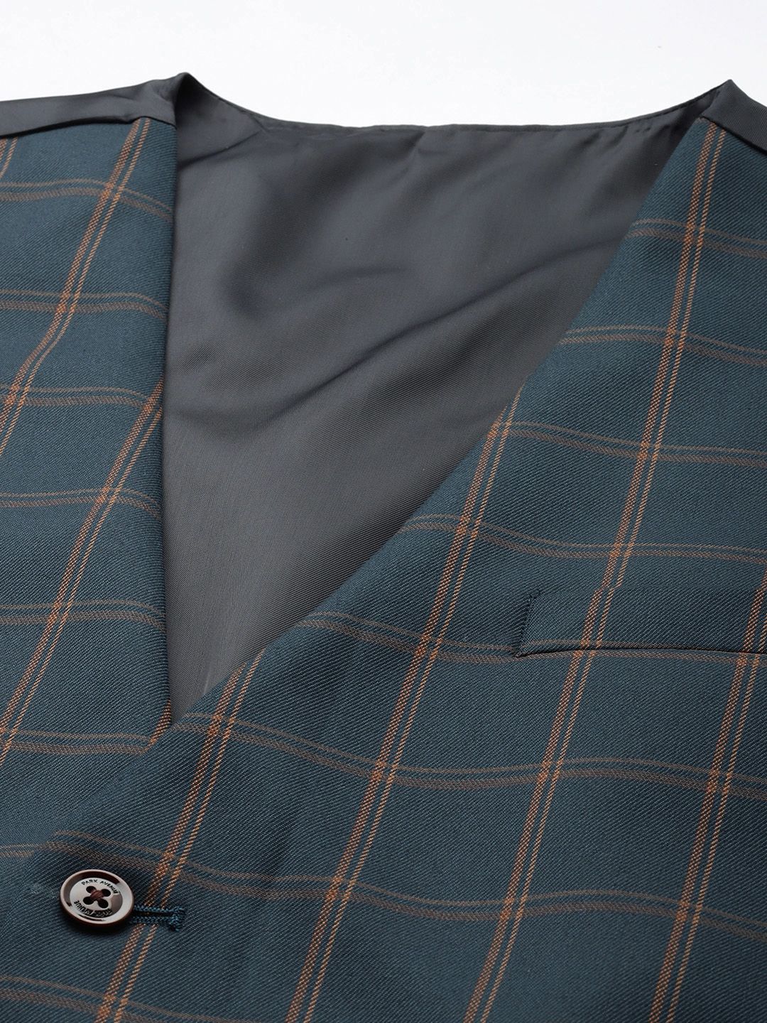 Park Avenue Checked Single Breasted Super Slim Fit 3 Piece Formal Suits