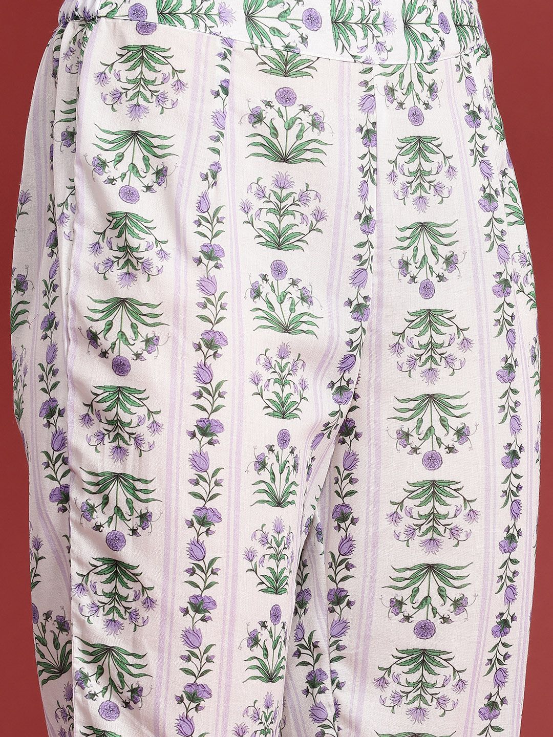 Anouk Floral Printed Kurta with Trousers & With Dupatta