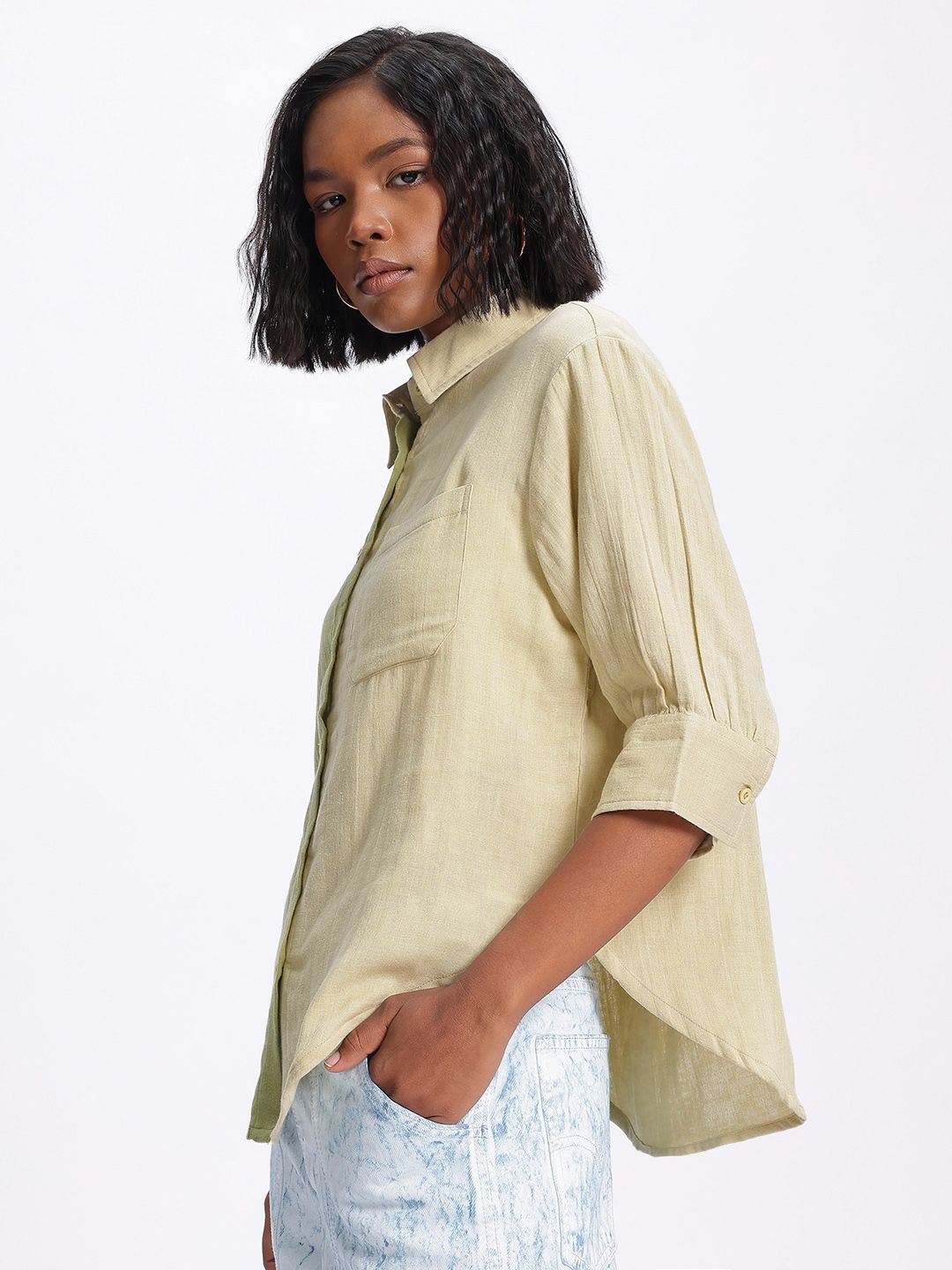 DressBerry Color Clash Pure Cotton Shirt