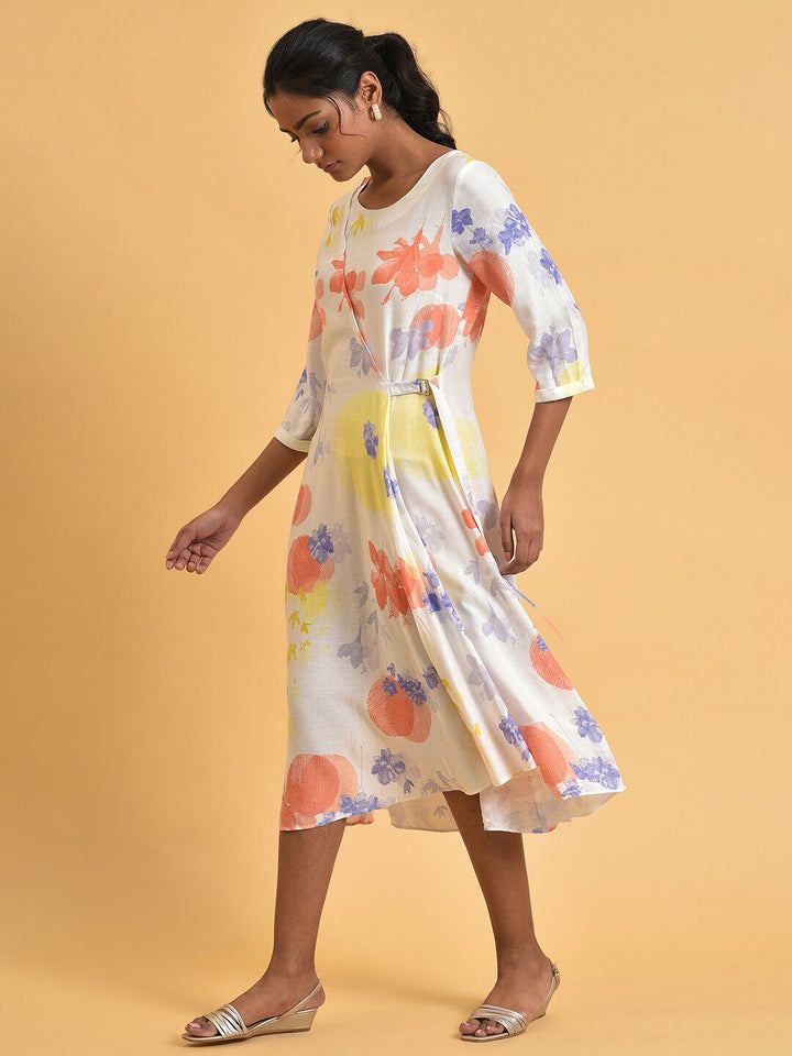 W Women Floral Printed Wrap Midi Dress