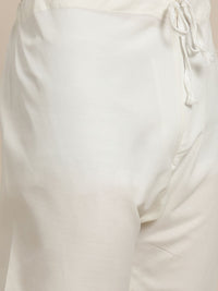 SOJANYA Men Pink & Beige Thread Work Straight Kurta Churidar dengan Jaket Nehru