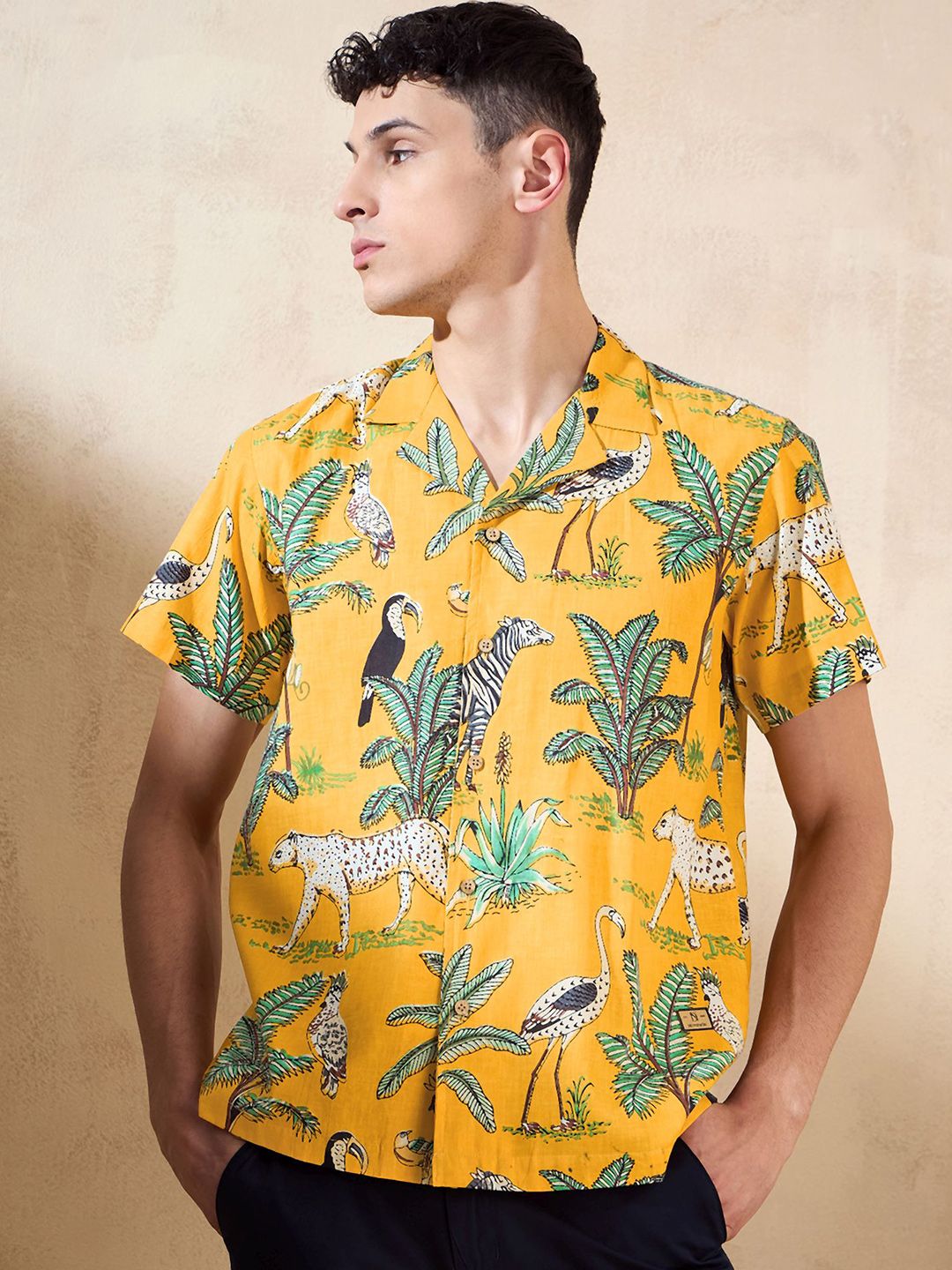 DENNISON Block Printed Oversized Casual Shirt