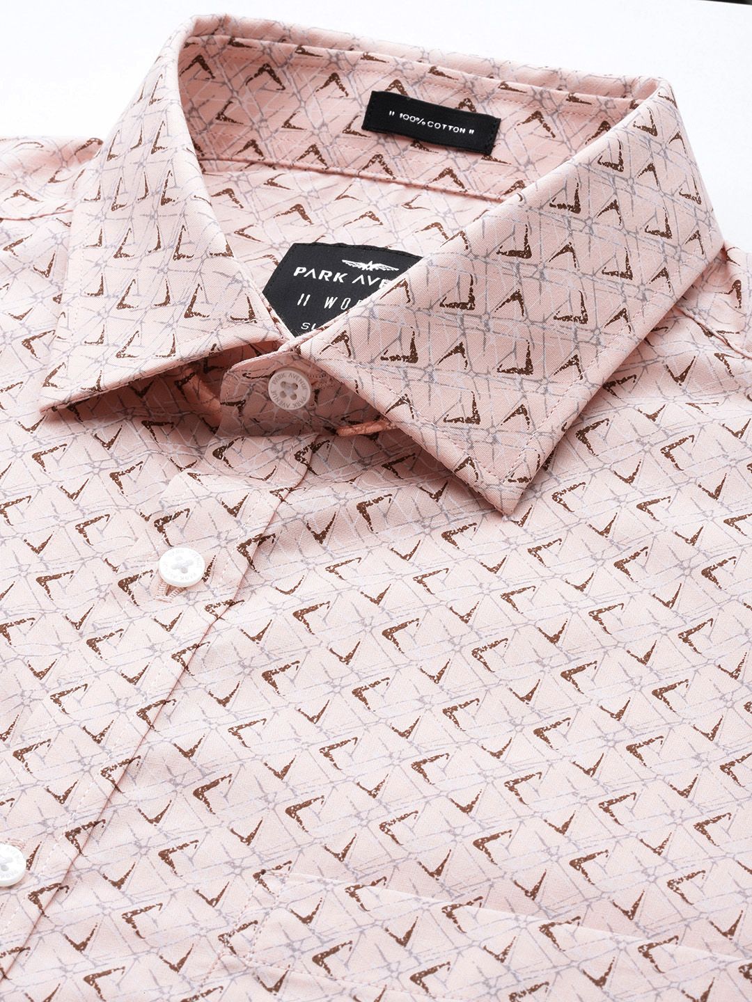 Park Avenue Slim Fit Printed Pure Cotton Formal Shirt