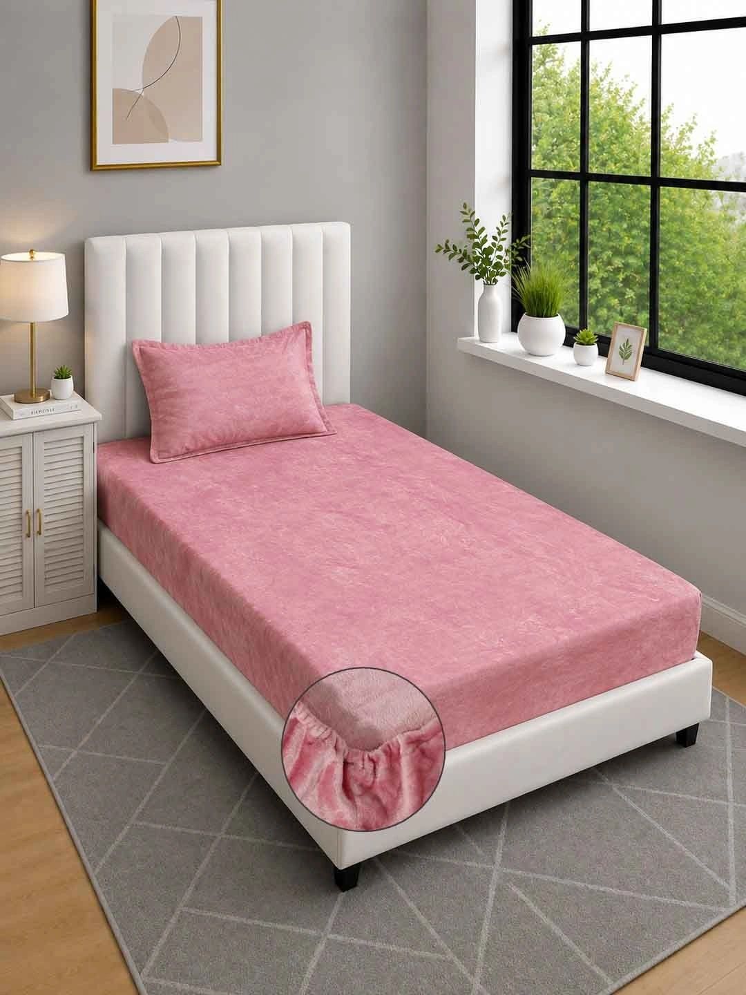 Moda Rapido X KLOTTHE Rust & Pink 300 TC Cadar Katil Single dengan 1 Sarung Bantal