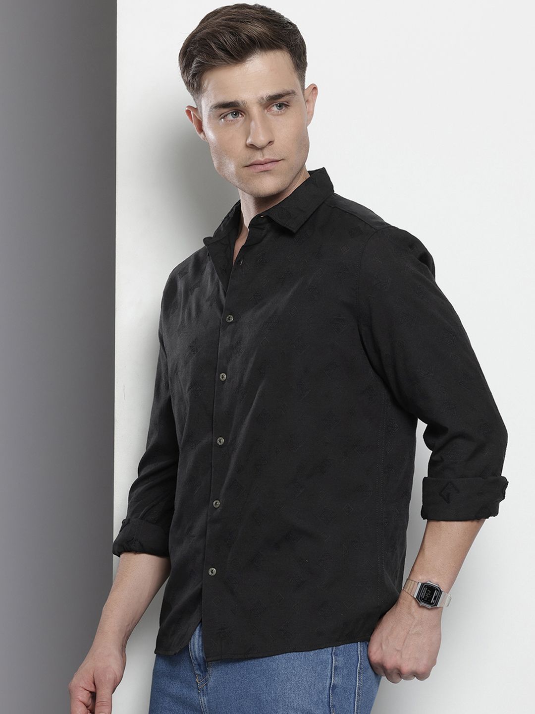 The Indian Garage Co Textured Casual Shirt