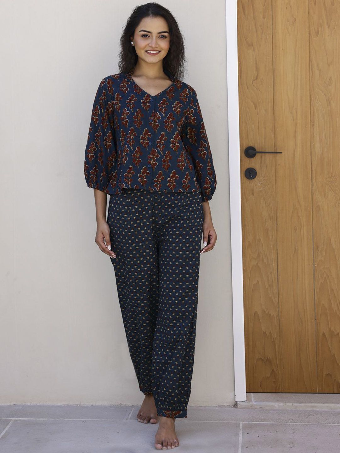 SANSKRUTIHOMES Women Printed Night suit