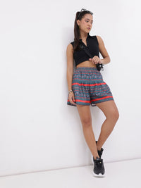 DressBerry Women Classic Fusion Floral Printed High-Rise Shorts