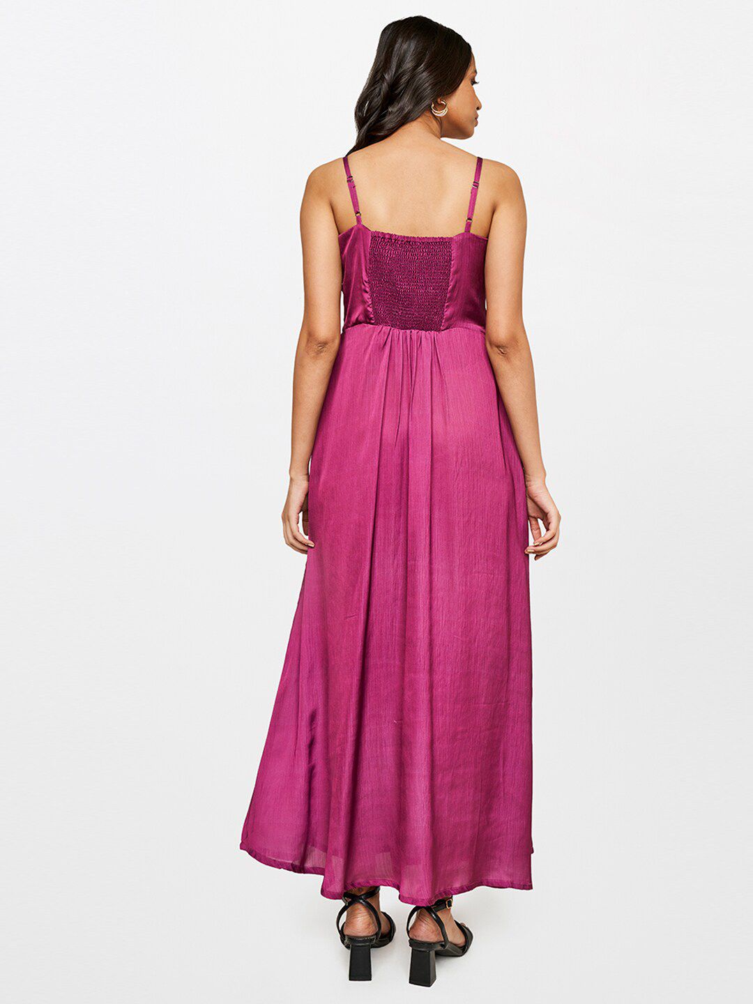 AND Women Magenta Floral Embellished A-Line Maxi Dress