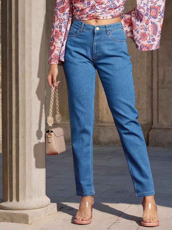 all about you Women Boyfriend Fit High-Rise Stretchable Jeans