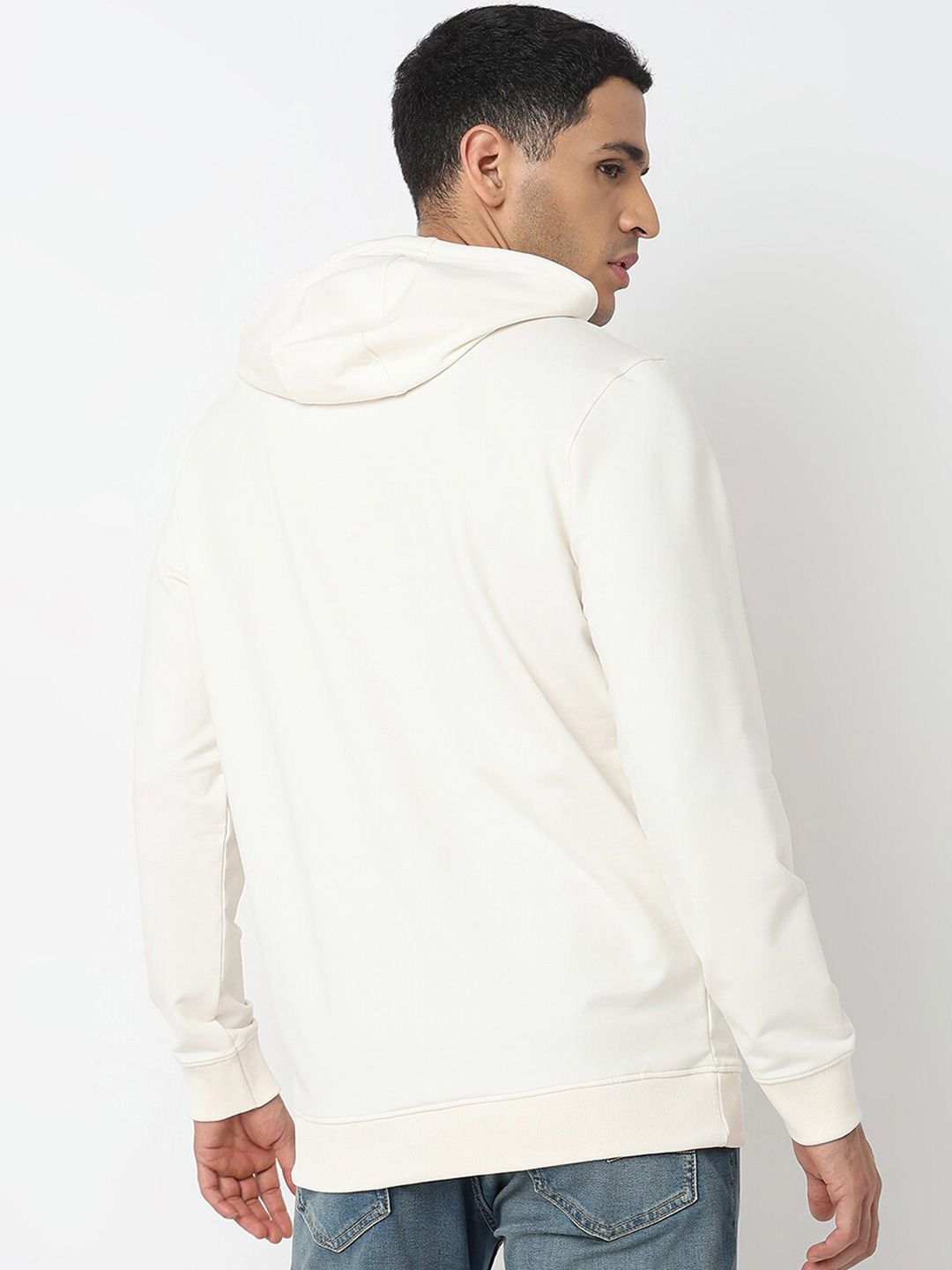 SPYKAR Typography Printed Hooded Neck Long Sleeves Cotton Pullover Sweatshirt