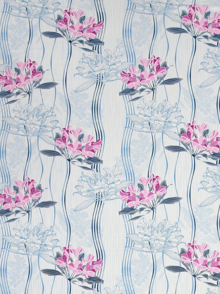 BOMBAY DYEING Pink & Blue Floral Pure Cotton 120 TC Queen Bedsheet Set 2.24 x 2.54 Mts