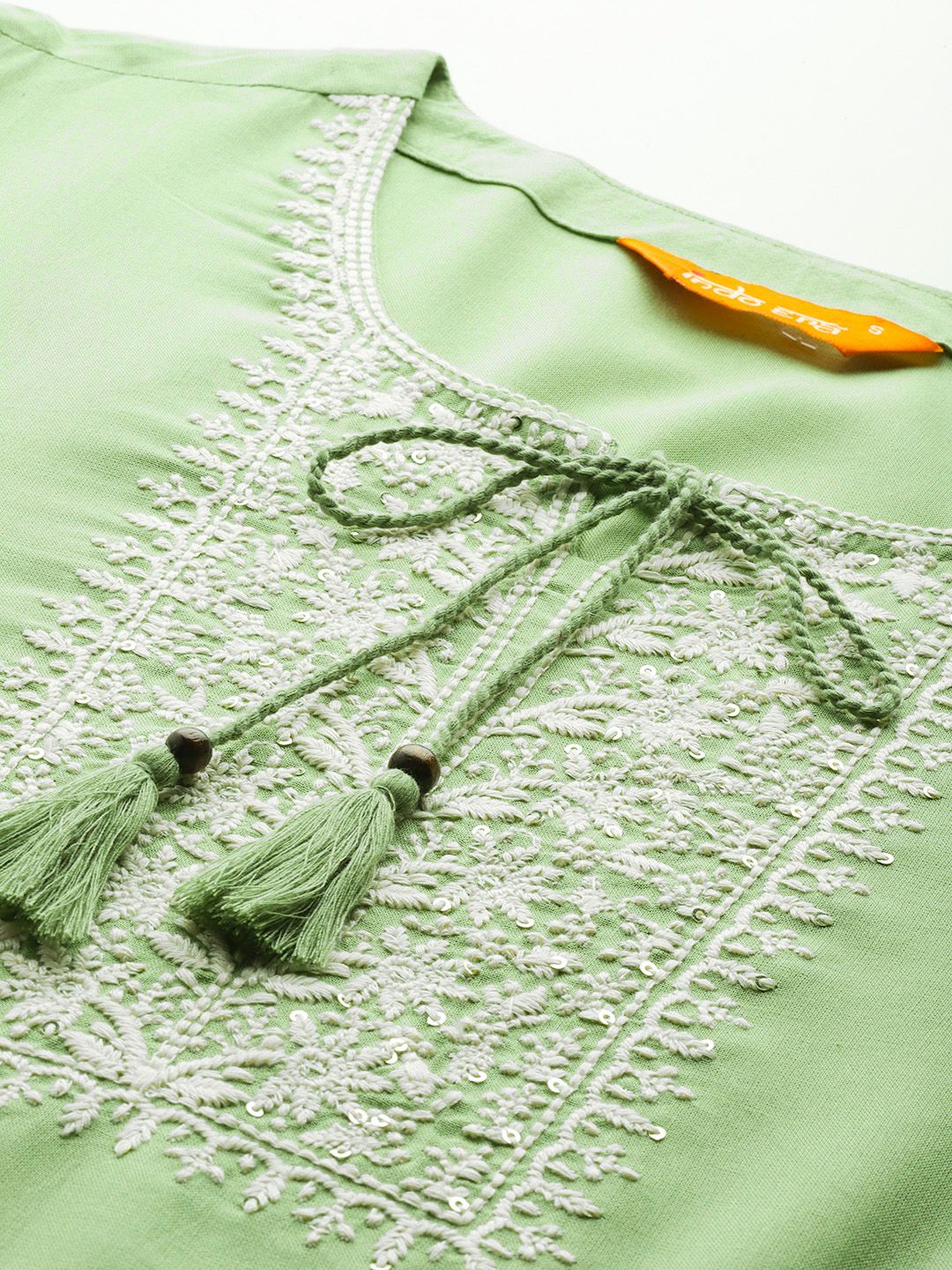 Indo Era Floral Embroidered Thread Work Kurta