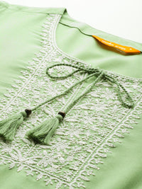 Indo Era Floral Embroidered Thread Work Kurta