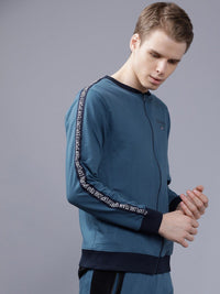 The Indian Garage Co Men Teal Blue Solid Sweatshirt