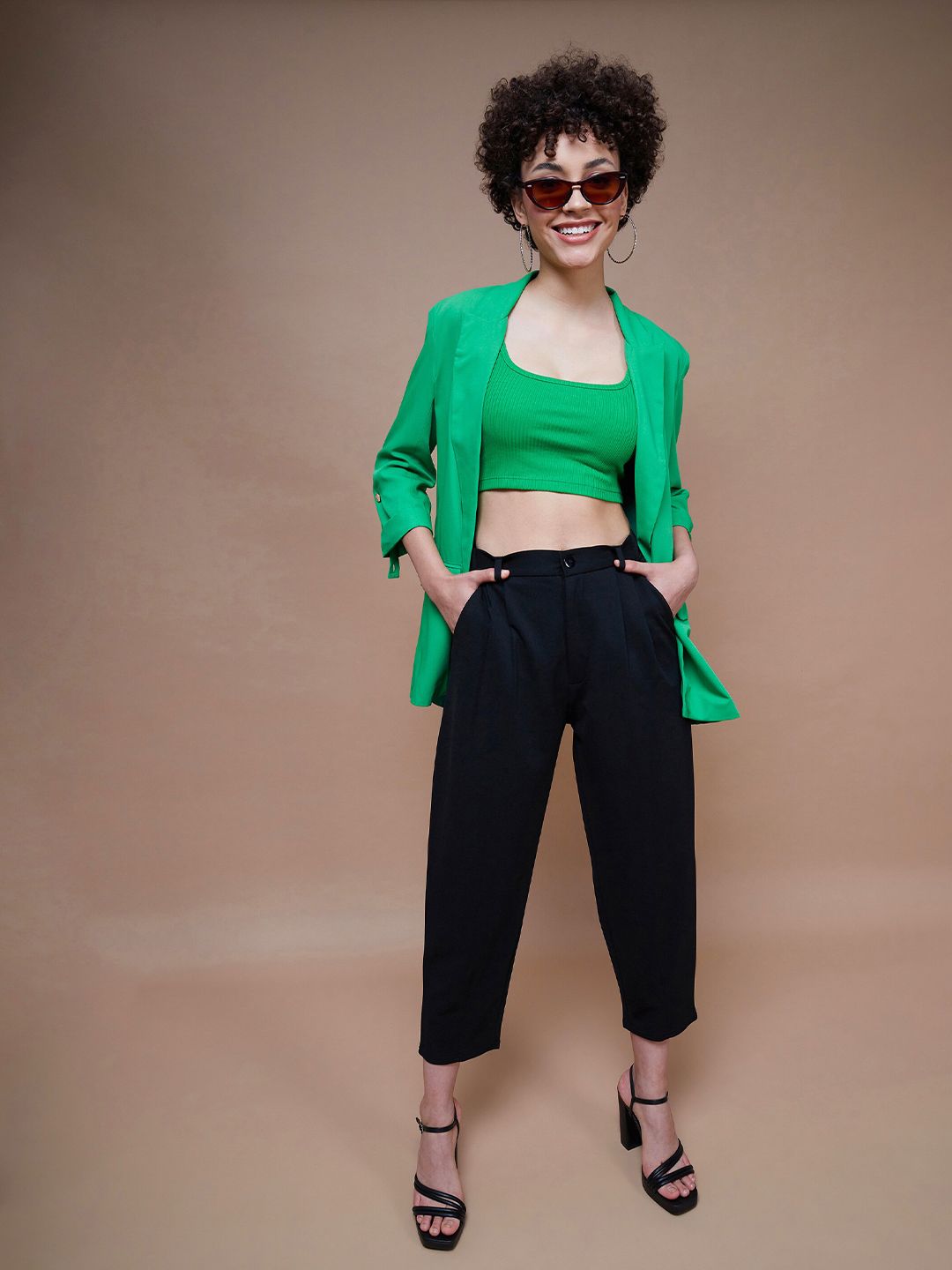 SASSAFRAS BASICS Square Neck Ribbed Cropped Tank Top