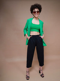 SASSAFRAS BASICS Square Neck Ribbed Cropped Tank Top