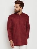 SOJANYA Men Maroon Printed Kurta Lurus