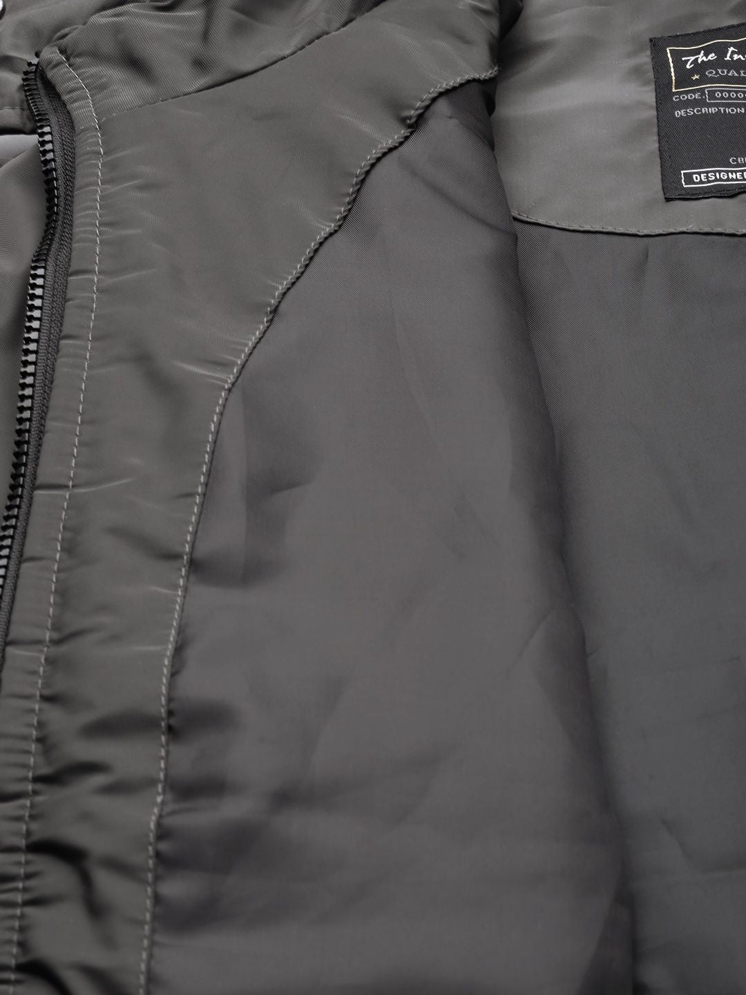 The Indian Garage Co Men Slim Fit Puffer Jacket with Detachable Hood