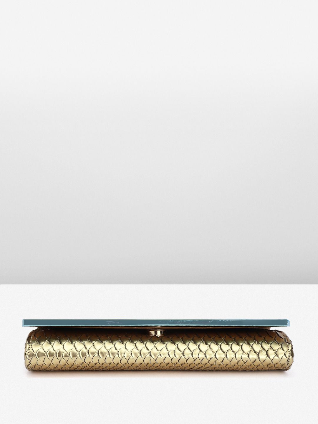Lino Perros Women Snake Skin Textured Foldover Clutch