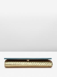 Lino Perros Women Snake Skin Textured Foldover Clutch