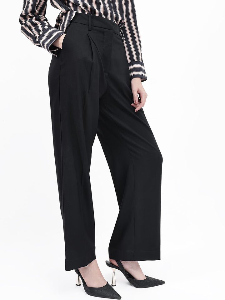 RAREISM Women Straight Fit Mid-Rise Trousers