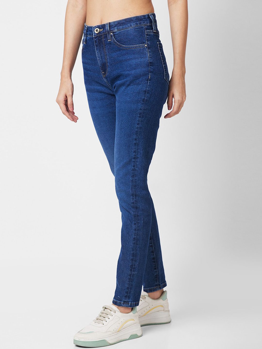 SPYKAR Women Slim Fit High-Rise Light Fade Stretchable Jeans